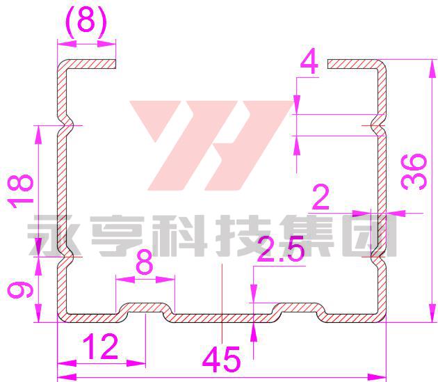 密集架中列立柱尺寸示意图